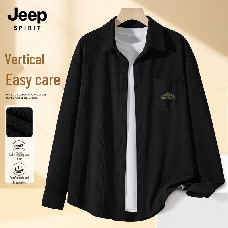 JEEP SPIRIT Men s Loose Fit Long Sleeve Casual Lapel Shirt 2XL