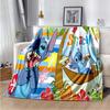 Stitch Printed Anime Fleece Plush Blanket Soft Warm Blanket for Adults and Children Bedroom Sofa Gift  Throw Blanket
