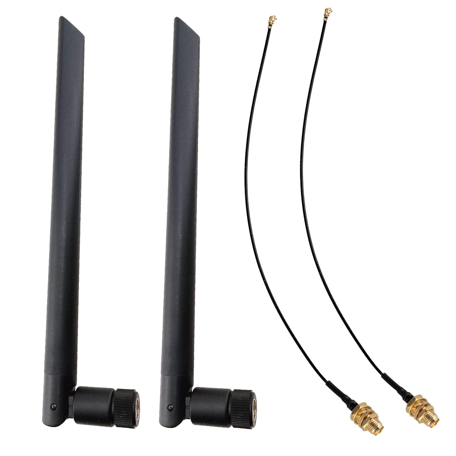 

Mini PCIe to RP-SMA Cable 6dBi External Wireless Antenna for PC AC WiFi Bluetooth