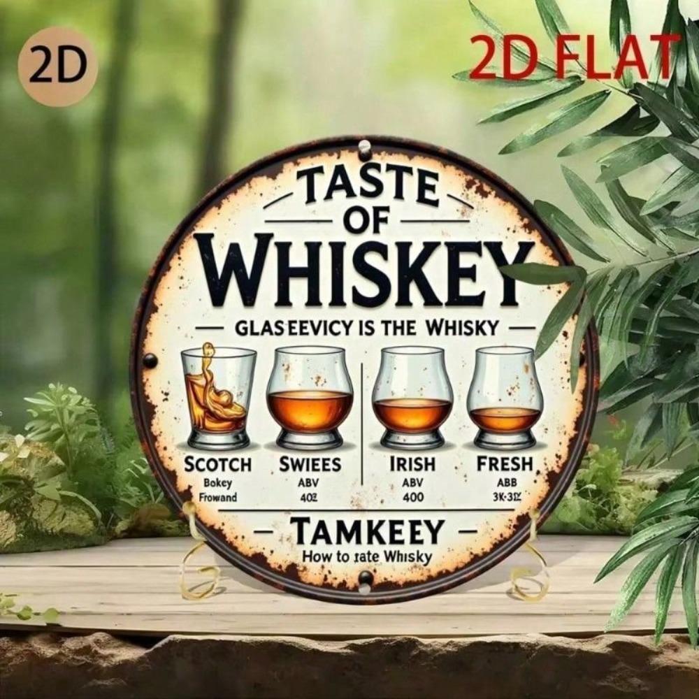 Metal Poster Wall Art Whiskey Retro Bar Sign for Man Cave