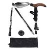 Trekking Pole Hiking Walking Stick 5 Fold Curved Handle Ultra Light for Outdoor Activity Black