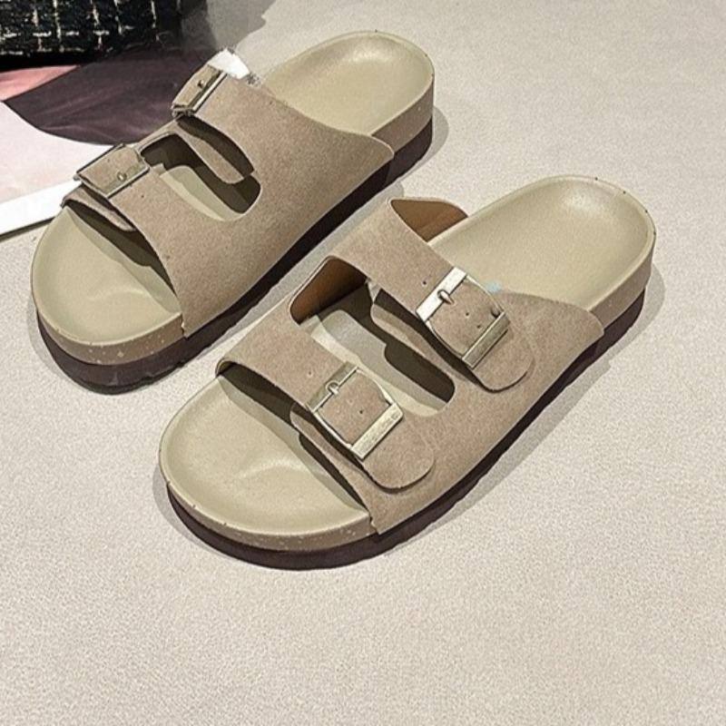 Großformatige Coole Drag Neue Plattform Damen Xia Yuantoulou Zweigstelle Metallschnalle Tragen Kitten Heel Rutschfeste Strandschuhe