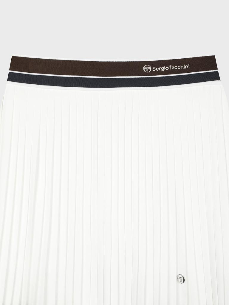SERGIO TACCHINI W Colorband Flying Fine Pleats Skirt (White)