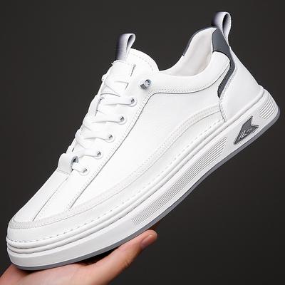 Herbst 2025 neue Herren Freizeitlederschuhe Herren Trend Koreanische Version Mode Board Schuhe Echtes Leder Retro Weiße Schuhe 2062