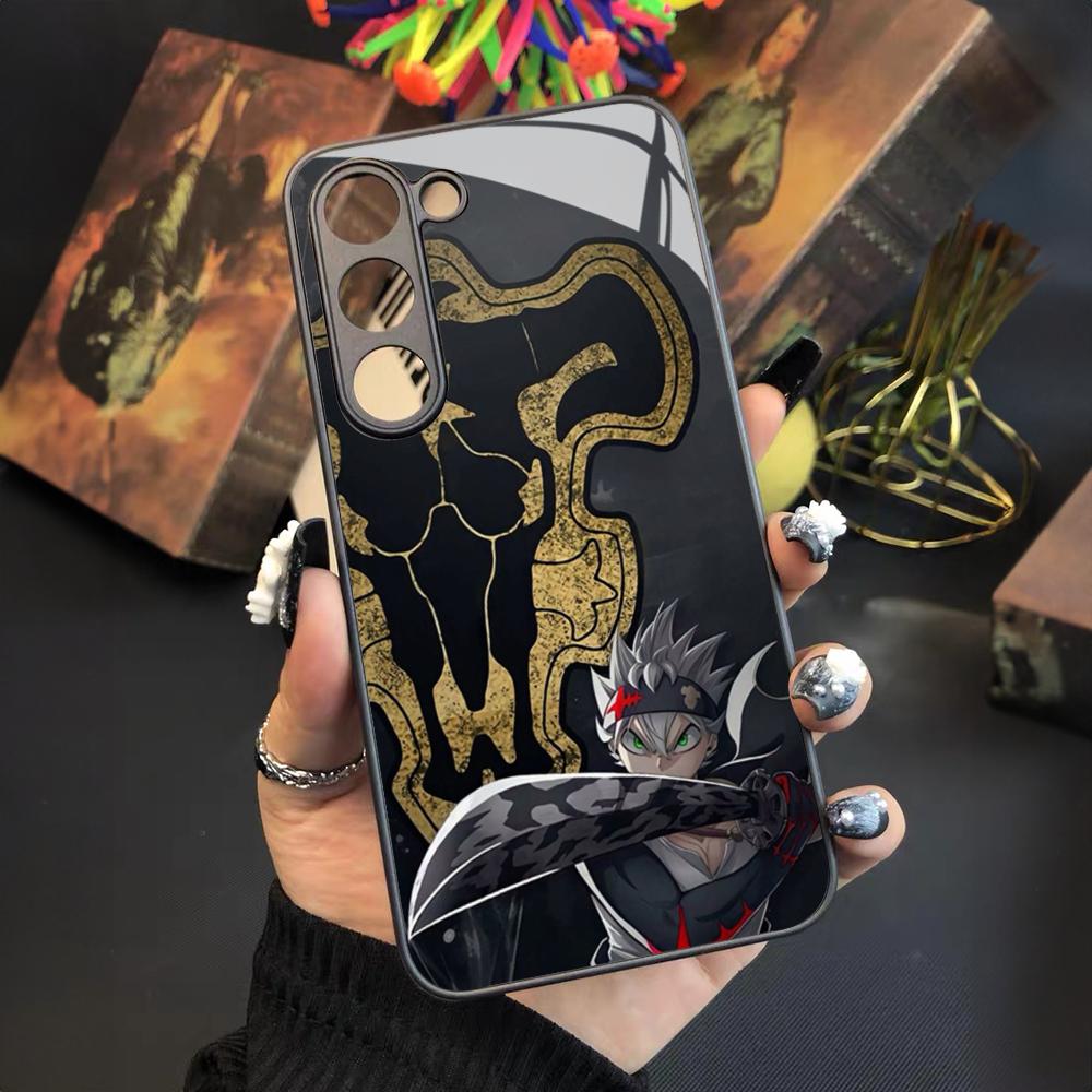 Anime Black Clover Telefon Kılıfı Samsung Galaxy S25 S24 S23 S22 S20 S21 Note20 Ultra Plus Fe İçin Renkli Gümüş Kapak