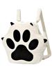 Bubu Ohana Bag with Paw White Backpack/Shoulder Bag, 2-Way Bag, Diagonal/Crossbody Gusset, Casual, Fluffy, Women's, Spring, Summer, Autumn, Winter,