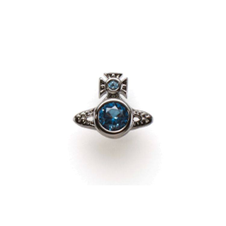 Vivienne Westwood Letter Logo Brass Earrings Women earrings Silver Blue 50581750704P F,Silver/Blue