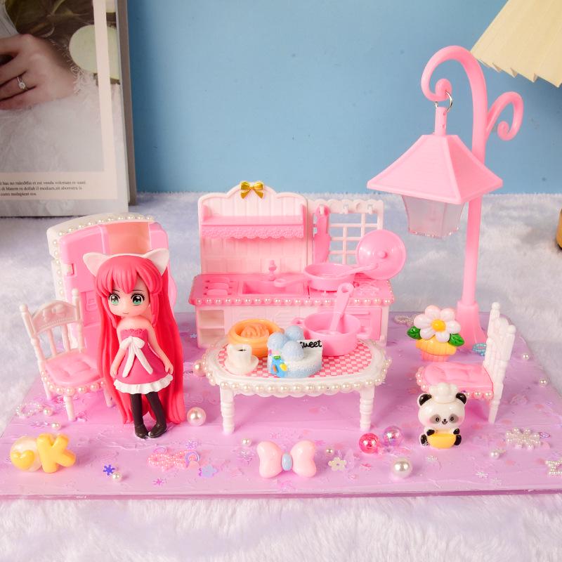 Kids' DIY Night Light Bathroom Pretend Play Toy Set - Educational Gift for Girls