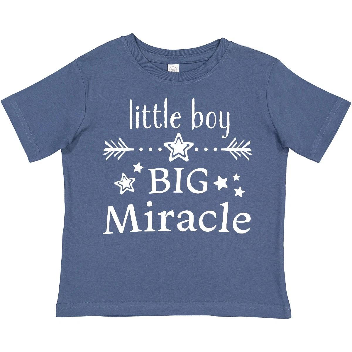 Inktastic Little Boy, Big Miracle Toddler T-Shirt Firstborn New Parents Happy 120