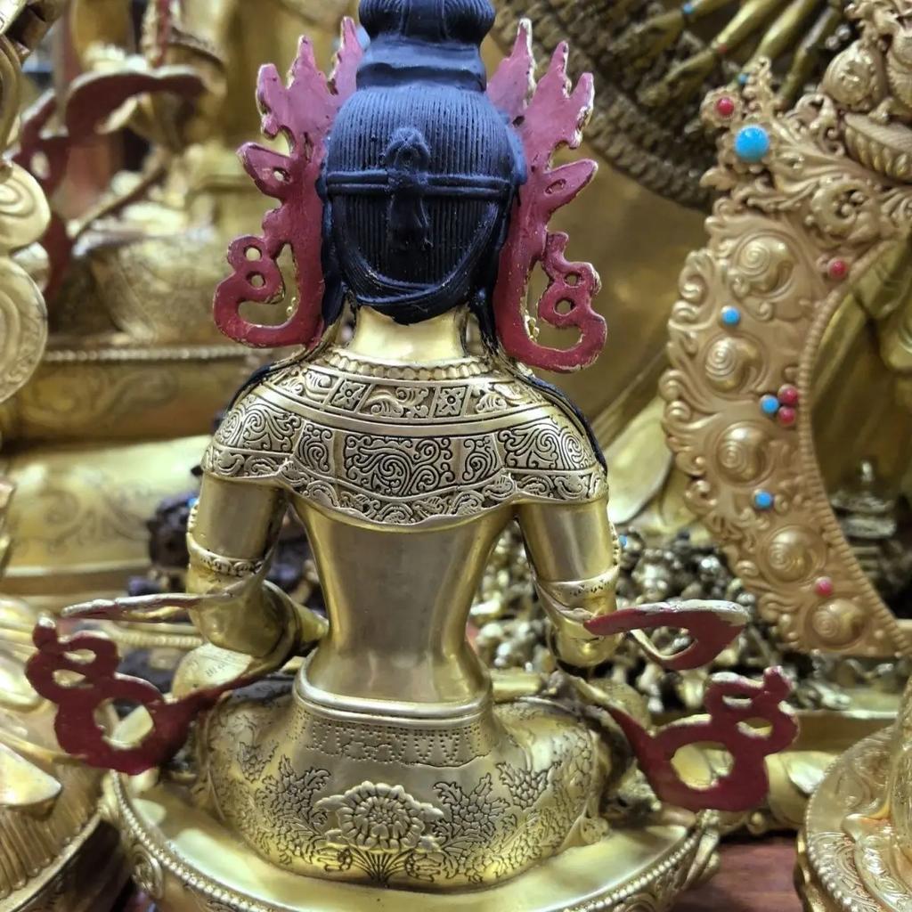Pure copper Jizang King Bodhisattva Buddha statue 30 cm Tibetan blessing ornament brass material gilt craftsmanship