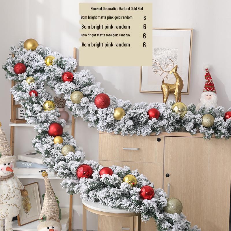 2.7m Lighted Christmas Rattan Garland for Store Displays and Escalators