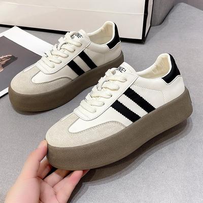 Chaussures style nouveau: Chaussures de planche à semelles épaisses augmentant la hauteur, Chaussures basses, Chaussures de sport décontractées rétro et polyvalentes