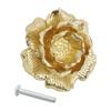 Furniture Upgrade 42*22mm Gold Floral Drawer Knobs Brass Cabinet Handles Sturdy Brass Material Versatile Drawer Knobs