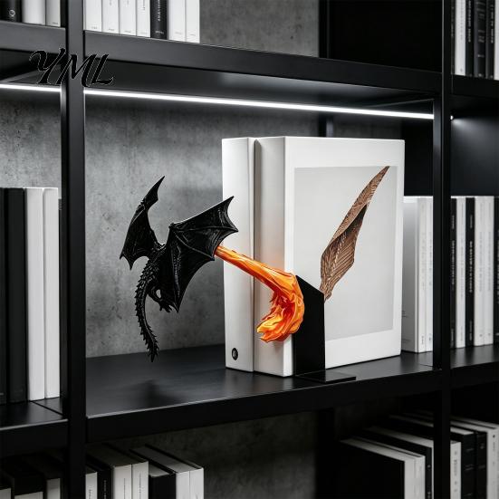 Collectibles for Fantasy Theme Decorations Bookshelf Dragon Ornament, 3D Printed Fire-Breathing Dragon, Flying Sturdy Model Office Desk Sculpture Home