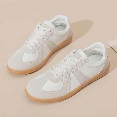 Dexun Unisex Weiße Sneaker - Trendige Low-Top Freizeitschuhe für Damen, Herren Flacher Sportstil