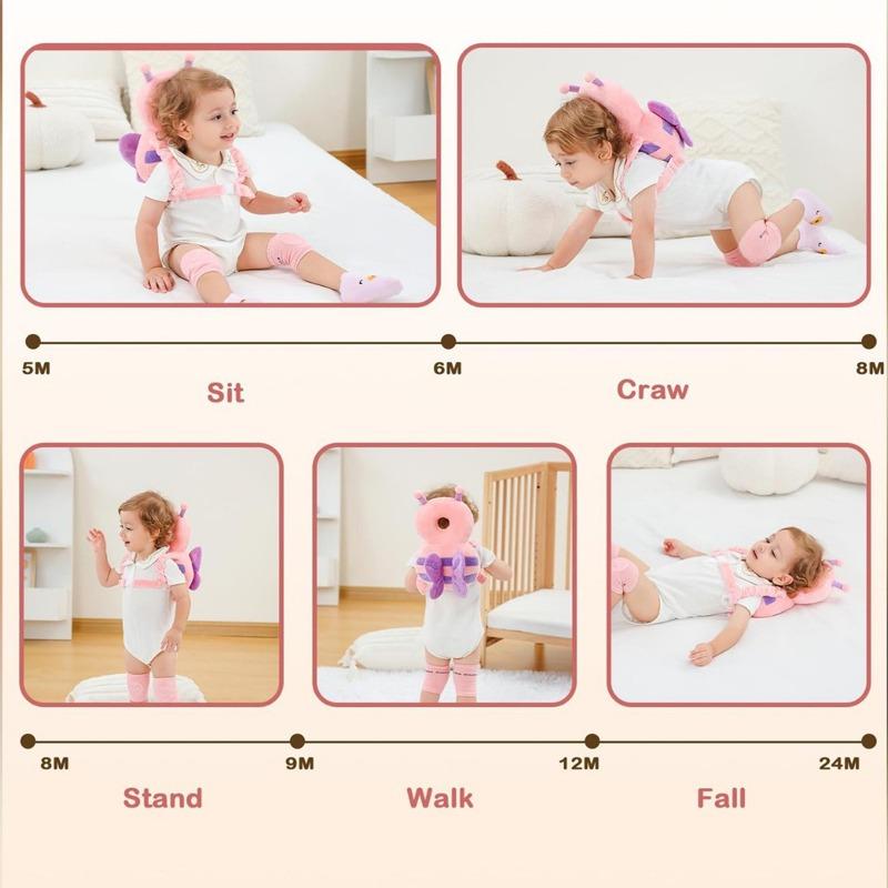 Head Protection Baby Head Protector Backpack PP Cotton Filling Toddler Crawling Walking Safety Cushion Newborn Boy Girl Room