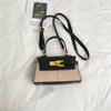 Keystone bag portable fashion exquisite color contrast splicing small square bag simple shoulder messenger bag women's bag