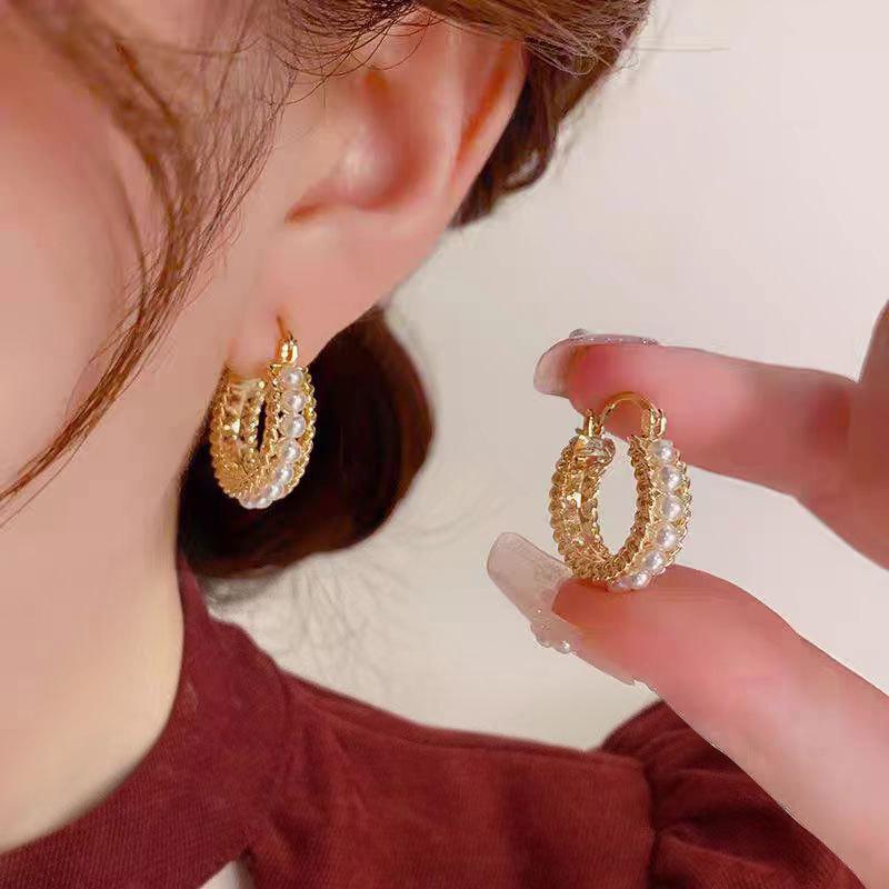 Luxury Large Exaggerated Diamond Hoop Earrings for Women - Cold Style Fashion Jewelry