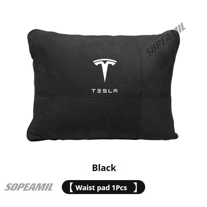 Oreiller de soutien cervical pour appui-tête en daim pour voiture, coussin de siège lombaire pour Tesla Model 3 Model Y Model S Model X Roadsrer Cybertruck