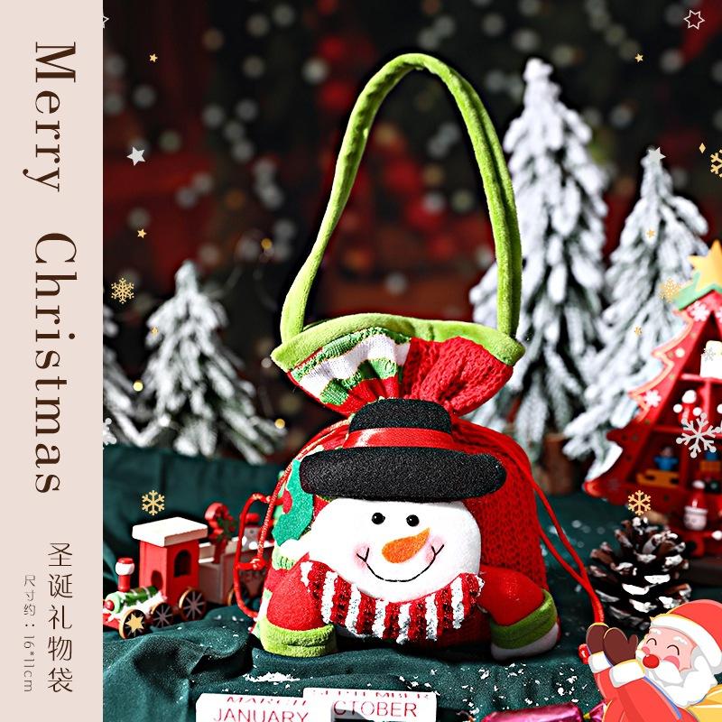 Christmas Gift Bag Santa Claus Backpack Bag Large Knitted High-end Doll Stereo Candy Bag Christmas Decoration