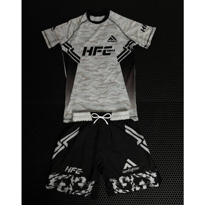 2026 Hot Wrestling Set: Functional Wind-Drying Shirt + Camouflage Breathable Shorts, Men's Fitness Boxing Training Two-Piece Set