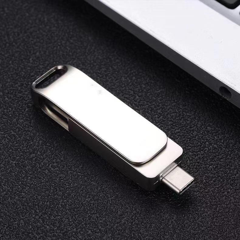

Высокоскоростной металлический флэш-накопитель USB 3.0 двойного назначения емкостью 256 ГБ — совместимый с Type-C и автомобилем, вращающаяся конструкция, для компьютеров и мобильных телефонов 128GB USB3.0 серебряный