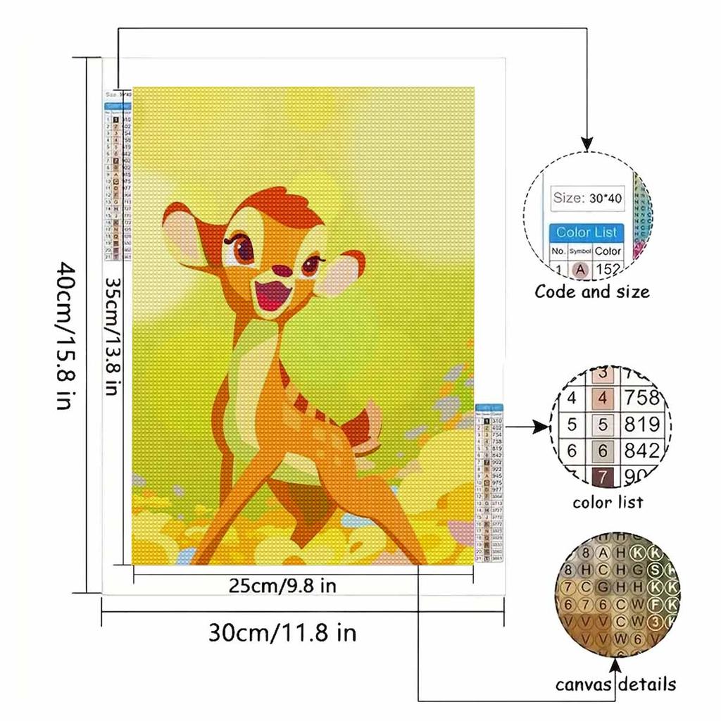 5D Diy Diamond Painting A Happy Little Deer Full Drill Rhinestones Mosaic Embroidery Handmade Products Home Decor Gift