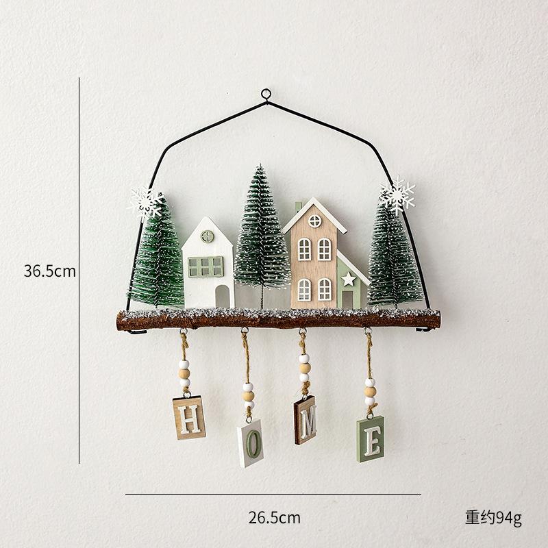 Wooden Christmas Tree Santa Claus Drop Ornaments Pendant Elegant Xmas Home Door Decoration New   Party Supplies