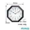 MAG Wall Clock Octagonal Analog Octago Silent Continuous Second Hand Brown W-287BR-Z