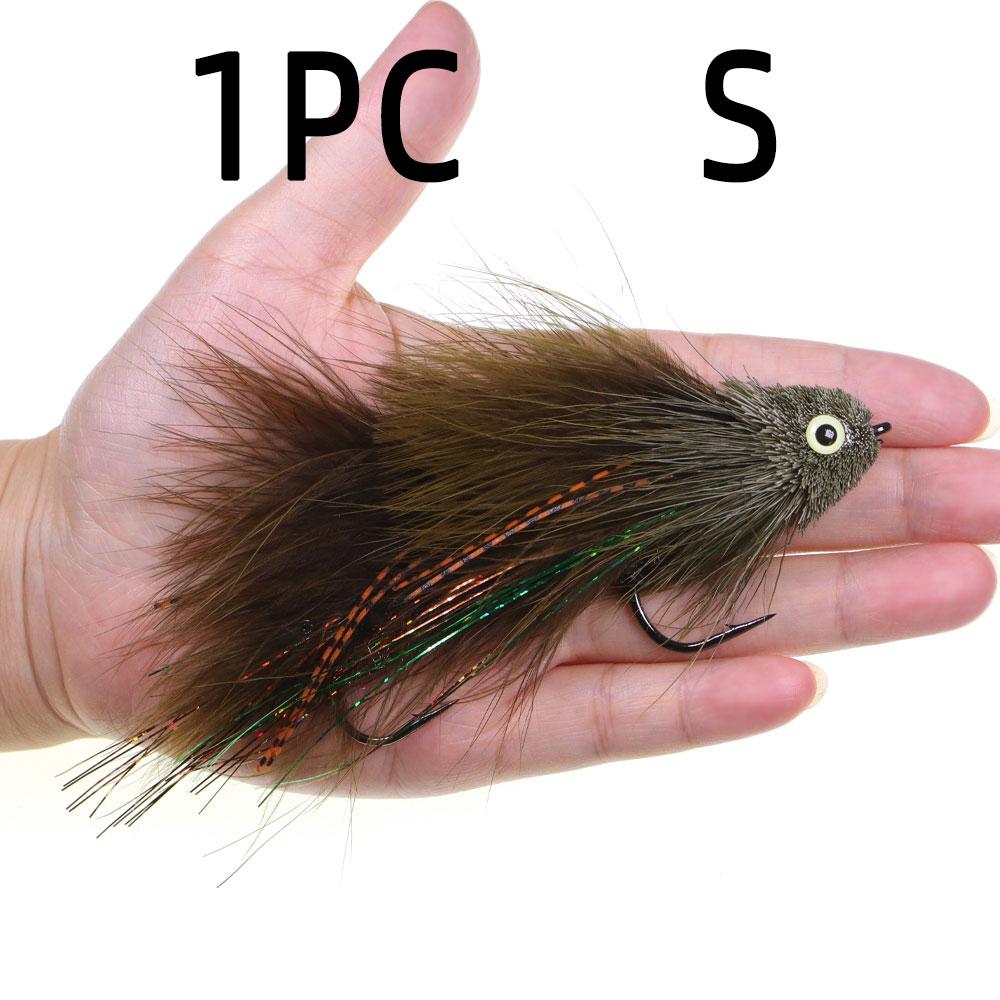 

1/2шт мушка для ловли рыбы из оленьего волоса с шарнирным соединением для ловли крупной рыбы, приманки для ловли щуки, форели, окуня, соленой воды