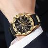 Fashion Men's Business Watches Casual Silicone Strap Sports Watch Large Dial Quartz Wristwatch Reloj Hombre