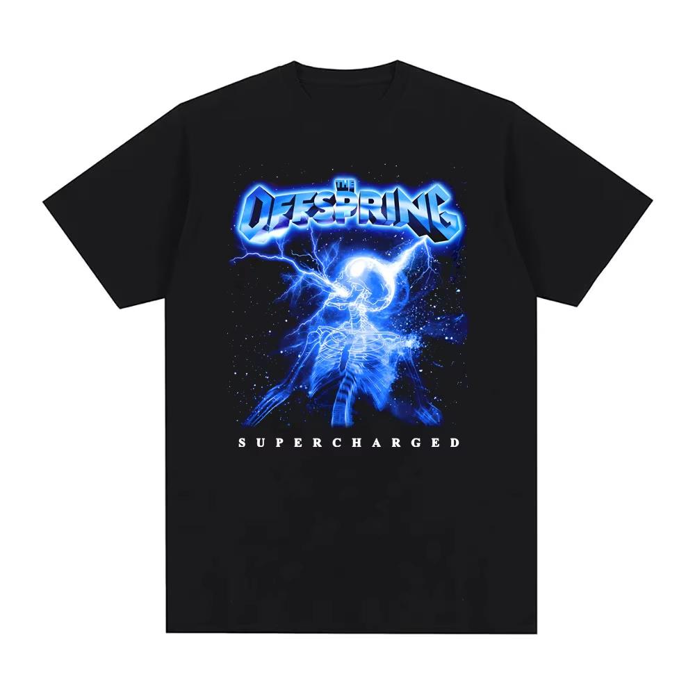 Supercharged Skeleton 2026 New TEE The Offspring Grunge BAND Teeshirt Summer Hip Hop Short Tshirt Cotton High Quality Tees XL