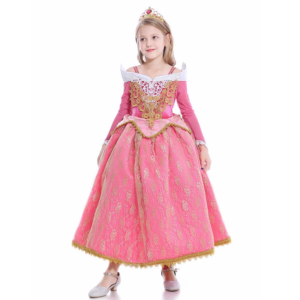 2024 Autumn/Winter Girls' A-line Princess Aurora Lace Dress