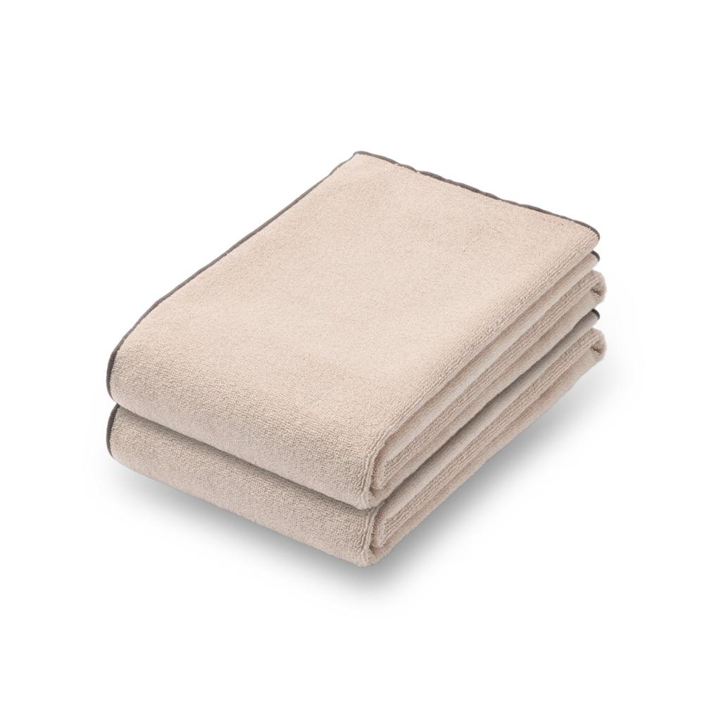 MUJI Color Stitch Pile Weave Bath Towel Set of 60 x 120 Beige 84910449 - 2, cm,