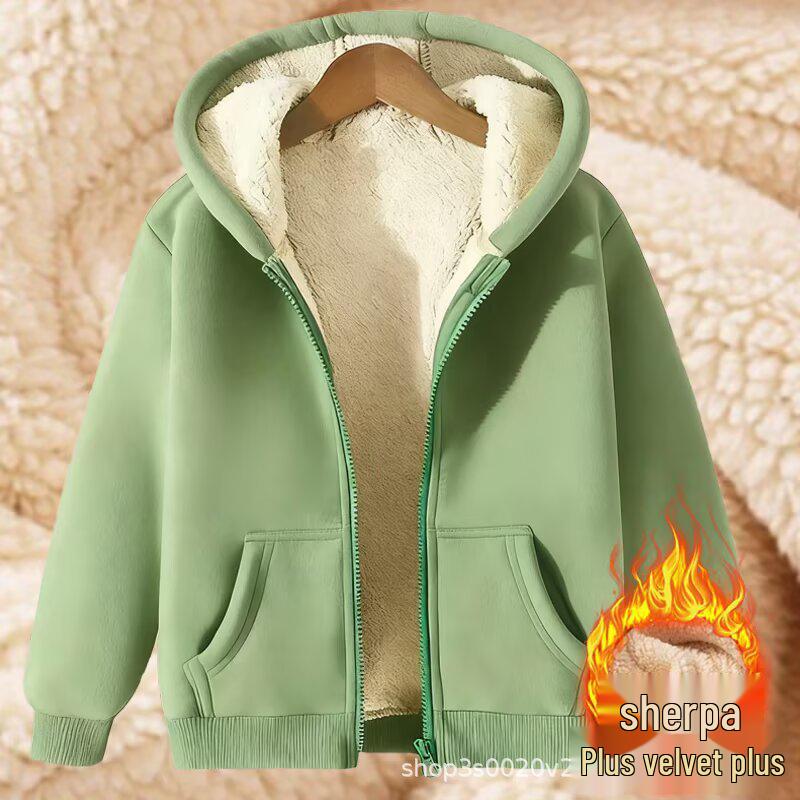 Trendy Men's Lambswool Fleece Hoodie - Versatile, Warm, Loose Fit Casual Winter Jacket