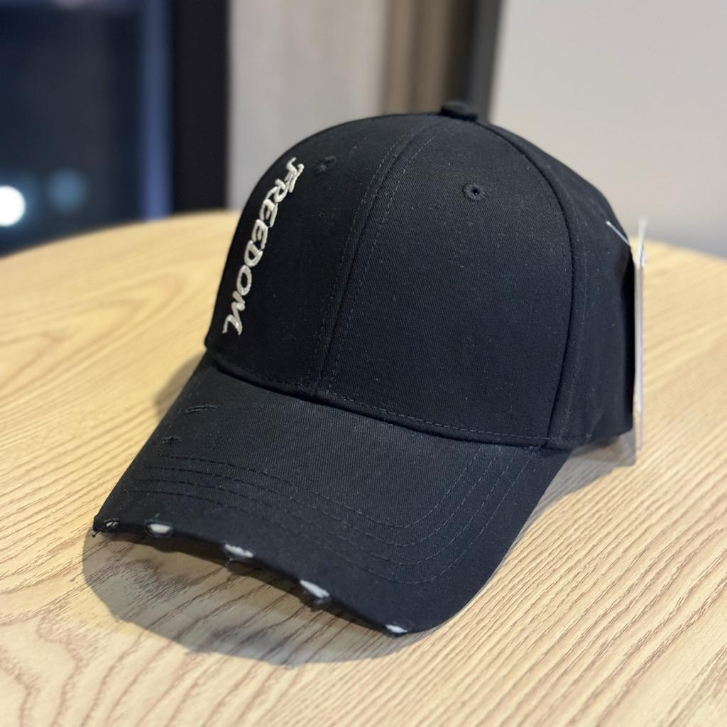High-quality, Personalized, Fashionable, Frayed-edge Letter Embroidery New Wide-brim Baseball Cap, Trendy and Versatile for Both Men and Women