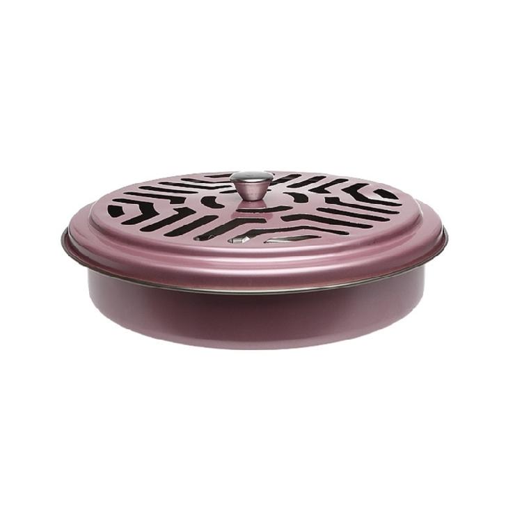 Metal Mosquito Coil Holder Tray with Cover for Fishing Camping Anti Deformed