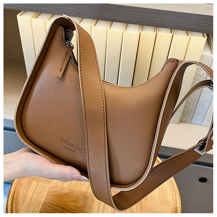 French Style Minimalist Faux Leather Shoulder Bag for Women Small Quilted Crossbody Bag KTB