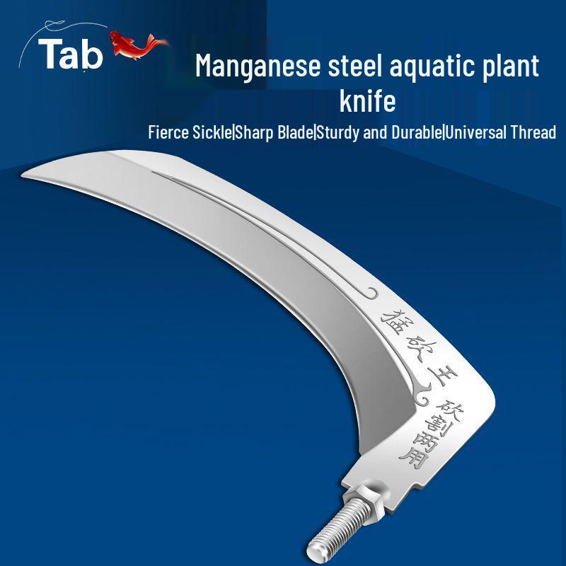 Large Multifunctional Manganese Steel Sickle for Grass, Reed, and Fishing