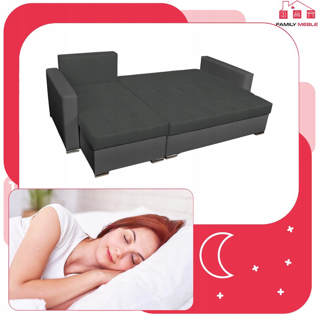 Figo Corner Sofa Bed with Sleeping Function, Corner Sofa, Family Furniture, Gray-gray