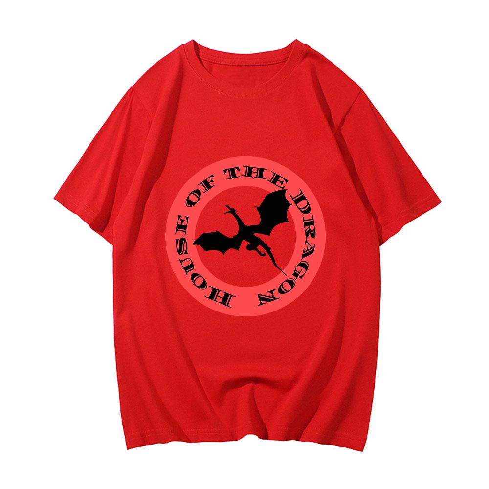 

Футболка House Of The Dragon, женские и мужские большие футболки, высококачественные футболки с короткими рукавами из 100% хлопка XXL красный