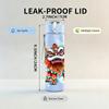 1PC Color Traditional Lion Dance Figure 750ml Color Plastic Water Bottle Leakproof Flip Straw Lid For Sports Office Home Use