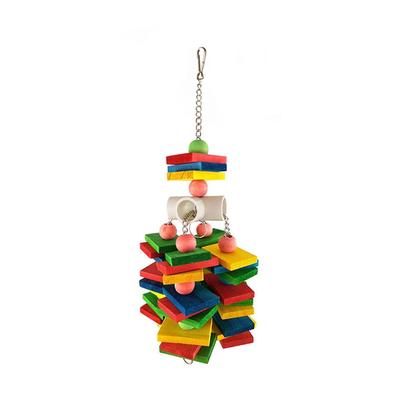 Pet Birds Parrot Hanging Swing Ferris Wheel Wooden Hammock Chewing