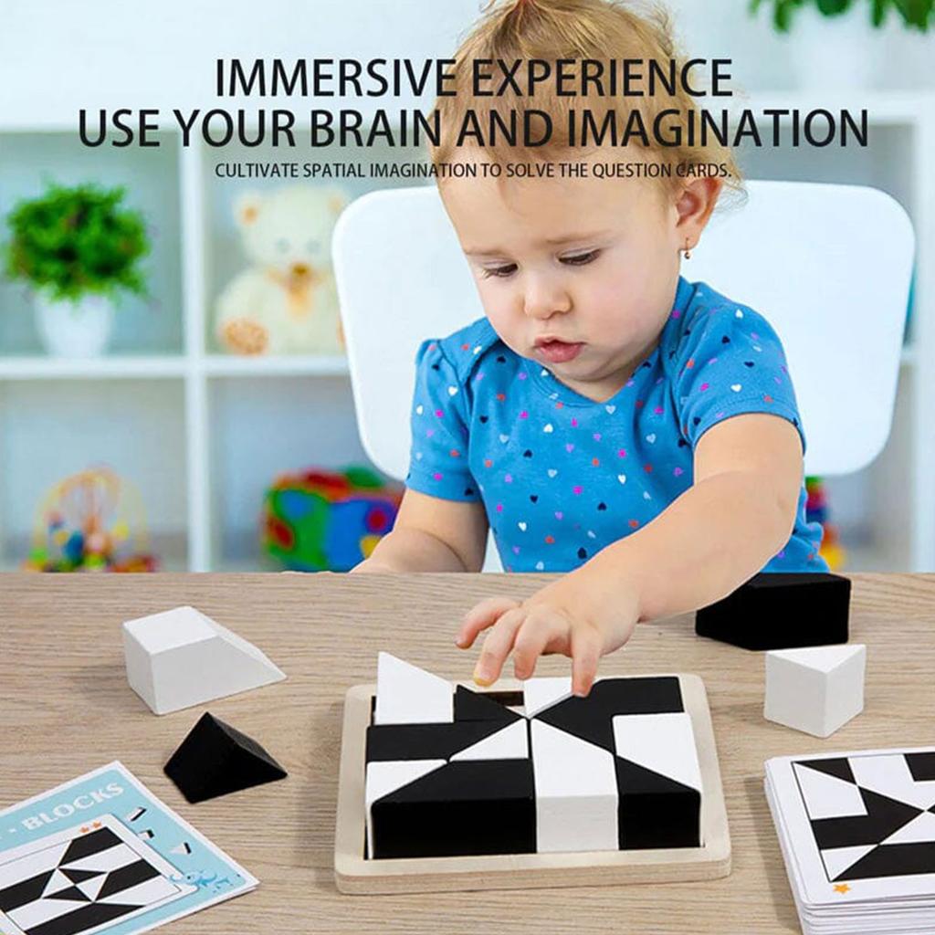 Children Wooden Hidden Block Puzzle, Wooden Puzzle Block, 3D Block Puzzle, Brain Teaser Puzzle Game