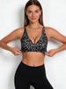 Popular French Leopard Print Large Size Bra Fixed Cup No Steel Rim Comfortable and Traceless Deep V Underwear Women