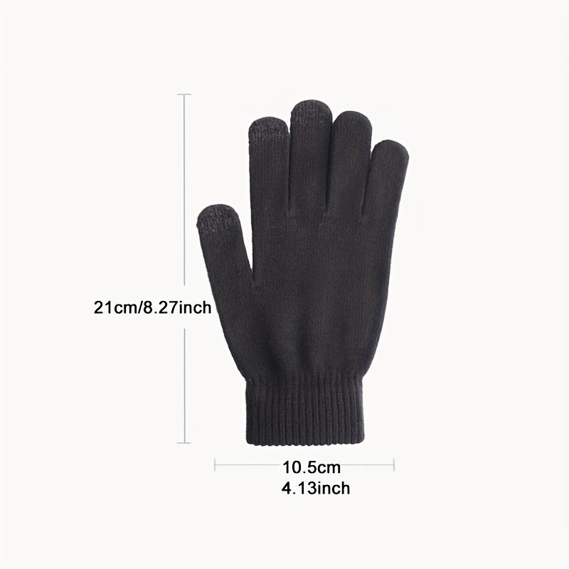A Pair of Men's New Knitted Gloves Autumn and Winter Outdoor Wool Winterproof Full Finger Gloves Warm Thick Touch Screen Gloves