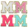 4Pcs Chenille Letters Patches Embroidery Iron On Letters Patch Appliques For Clothing Sticker Diy Accessories Large Size: 8.2Cm
