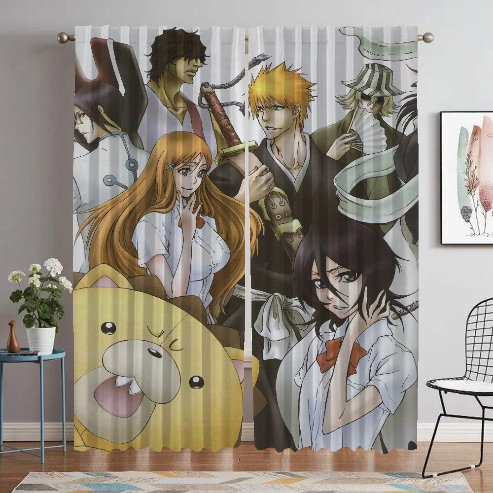 Vorhänge für Innenräume für Kamera BLEACH Fenster Vorhang für Zimmer 2 Paneele Halloween Dekoration Raumteiler Jalousien Wohnen Küche