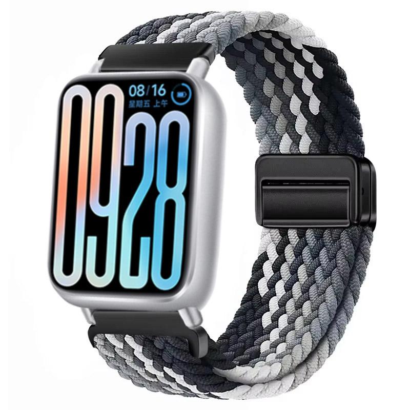 Bracelet en nylon pour Xiaomi Band 8Pro/9Pro Tressé à boucle magnétique Respirant Réglable Bracelet pour Redmi Watch 5-4 Bracelet de montre