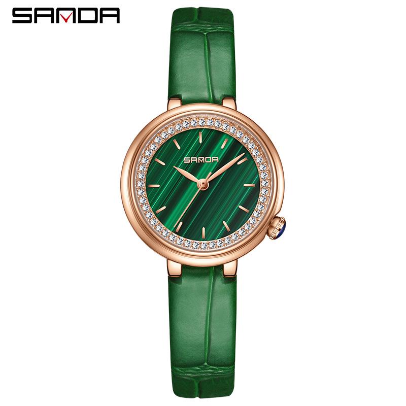 Sanda Women's Diamond-Studded Quartz Watch: Fashionable, Light Luxury, Versatile Steel Band 